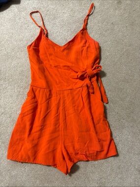 One Clothing Orange Spaghetti Strap Romper